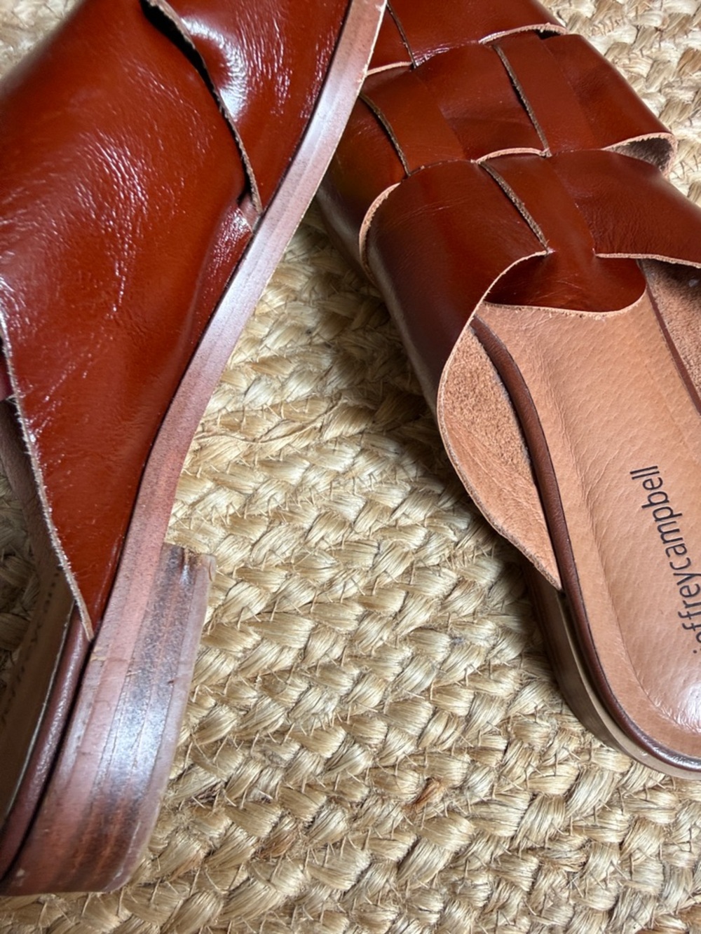 Jeffrey Campbell Brown Woven Leather Mules - Picture 5 of 6